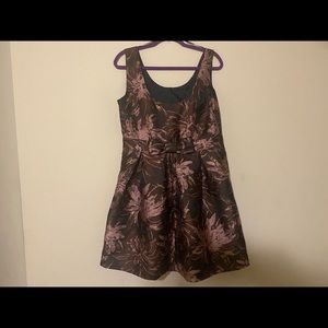 Brown and gold metallic Cocktail Dress